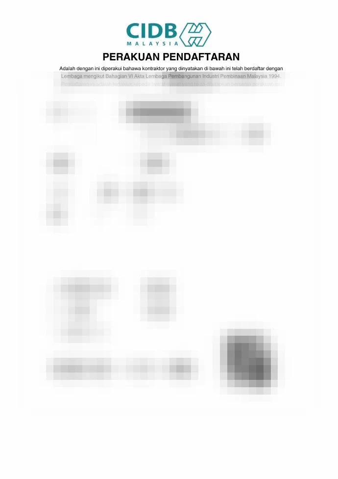 Teck Guang Enterprise – CIDB G1 Registration case by Conzlab